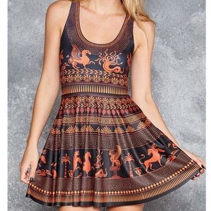 Olympus Orange Reversible  Skater Dress